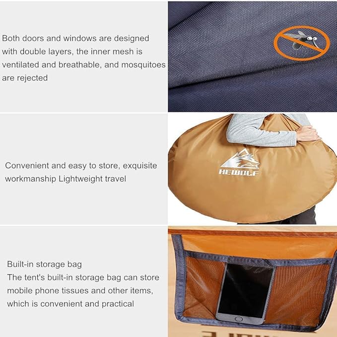 Boat-Shaped Pop-Up Camping Tent Large 280(L) x 200 (W) x 120(H)cm