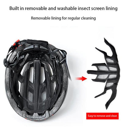 Ecotrek HT-22 Adult Bike Helmet – Lightweight Cycling Helmet with Magnetic Goggles & LED Tail Light HT43204