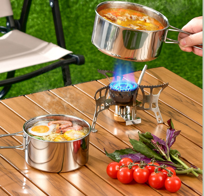 Outdoor Cookware Set - 304 Stainless Steel Camping Utensils Kit