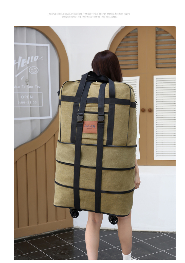 158L Expandable Luggage Bag – Foldable Rolling Travel Bag