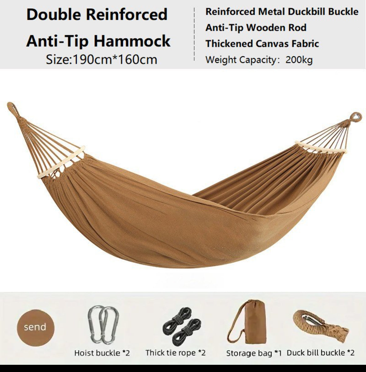 Basic Hammock Double Reinforced Anti-Tip Hammock – ECOTREK