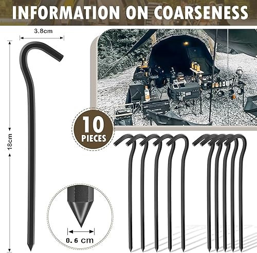 Camping Pegs – 10pcs Aluminium Alloy Tent Stakes