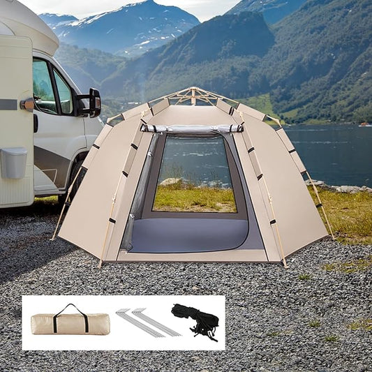 Hexagonal Camping Tent – 2–3 Person, Quick Setup