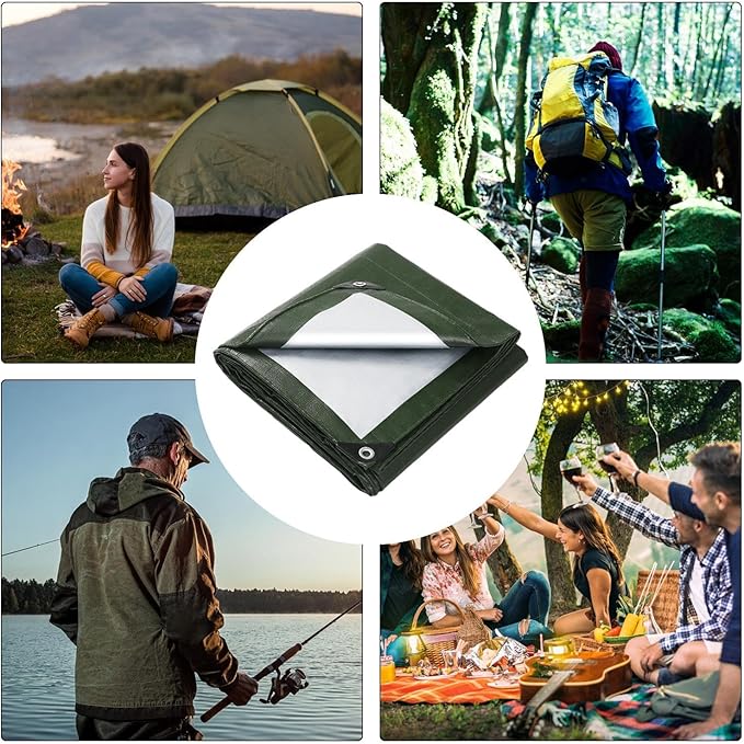 Waterproof Camping Tarp Ground Sheet - UV Protection Reinforced Eyelet Cover ZX7012