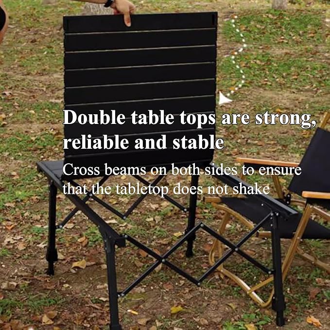 Aluminium Height Adjustable Egg Roll Camping Table – Portable Outdoor Table 89cm