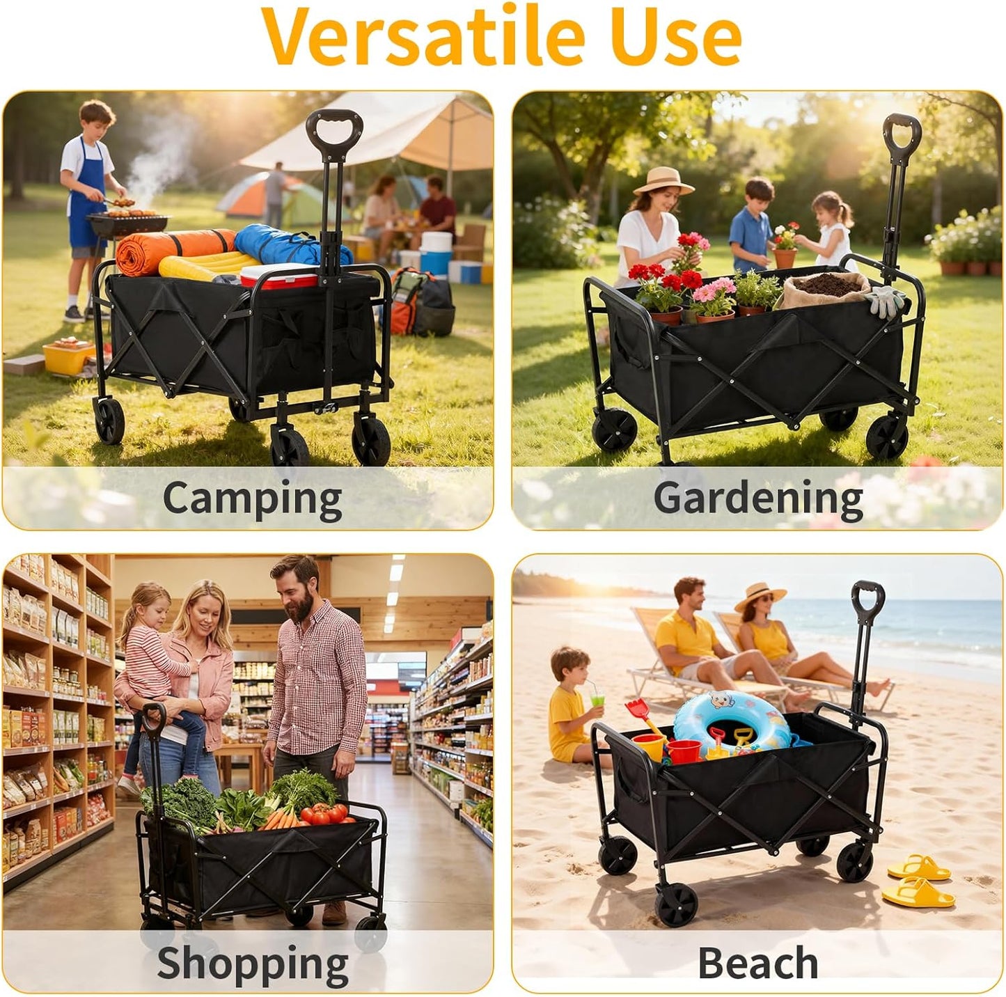 Foldable Wagon, Beach Cart Trolley