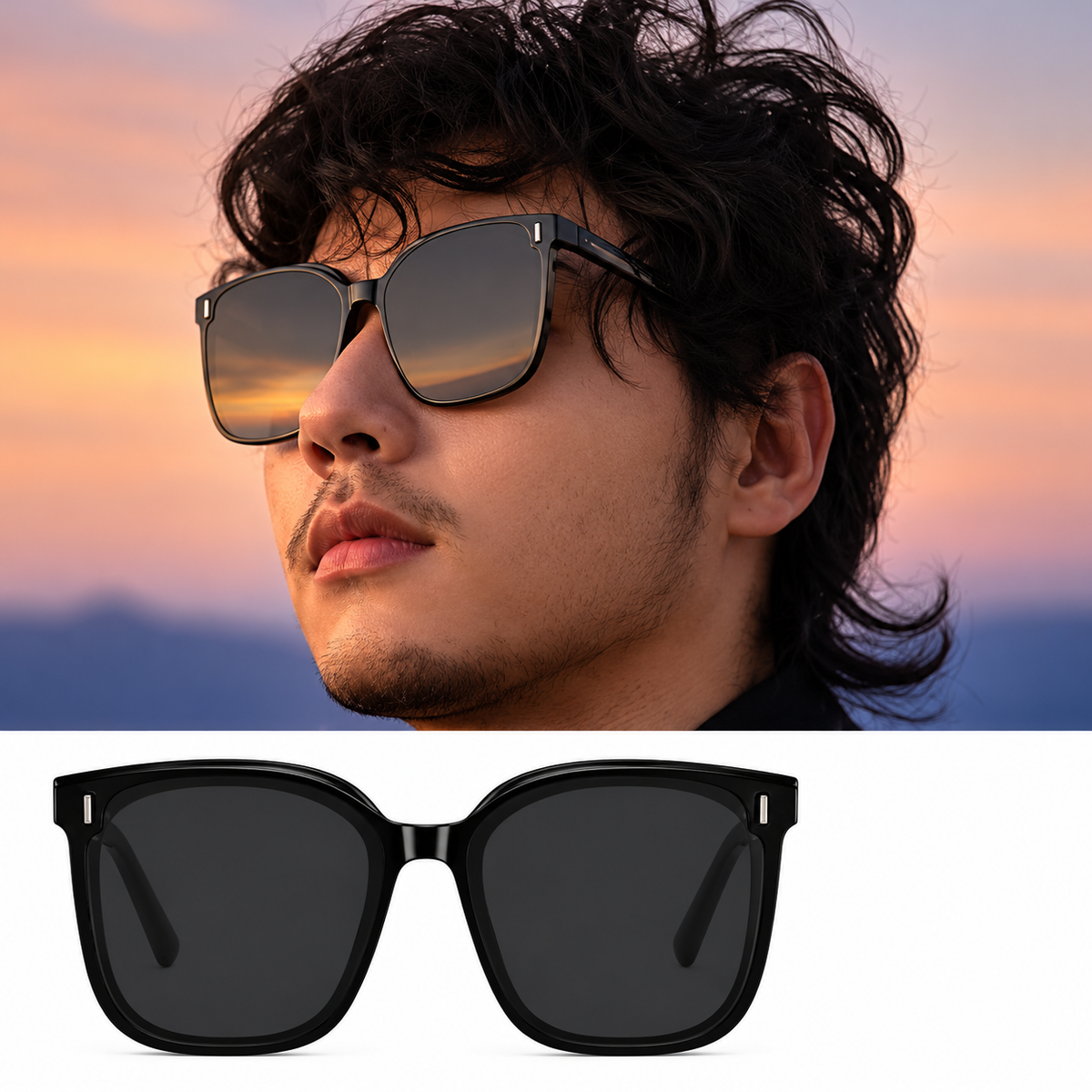 ECOTREK Men’s Polarised Sunglasses – Classic Square Frame HD04-11