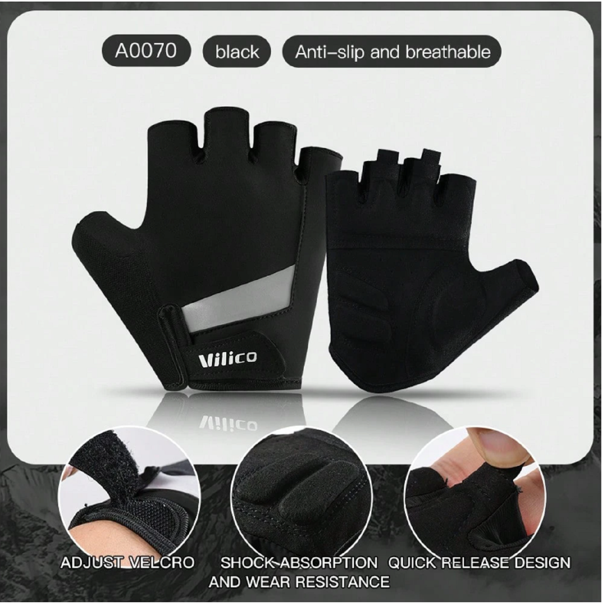 Half-Finger Cycling Gloves – Breathable Sun Protection TJ6268