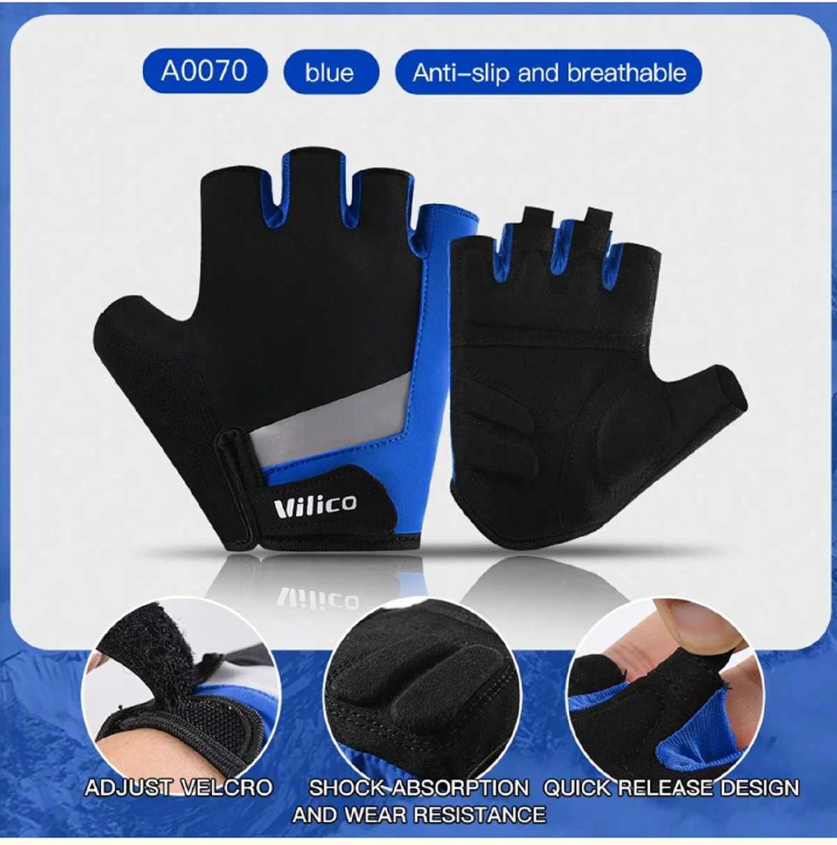 Half-Finger Cycling Gloves – Breathable Sun Protection TJ6268