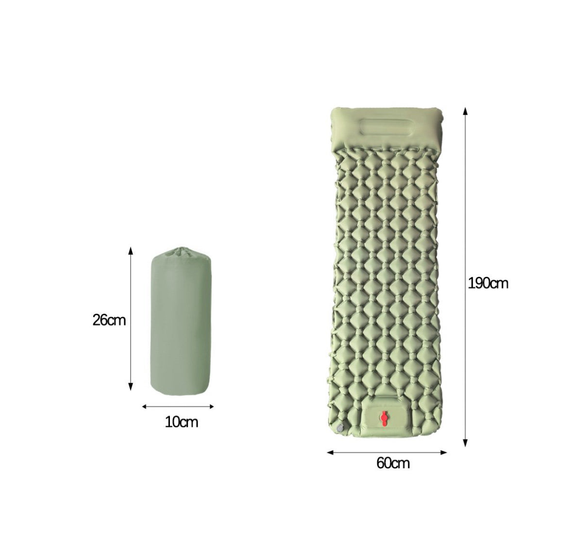 Single-Ultra-Light Inflatable Camping Sleeping Mat with Built-in Foot Pump and Pillow YFHY7011