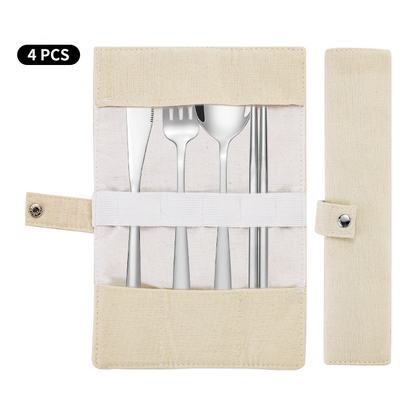 Ecotrek Korean Style Stainless Steel Outdoor Cutlery Set with Storage Box or Bag PJL2011