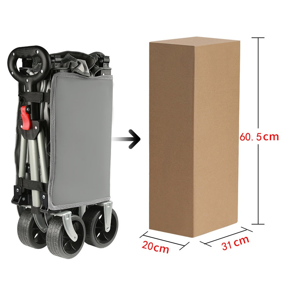 Ecotrek Folding Camping Trolley Heavy Duty Wagon Cart 150L XY3073