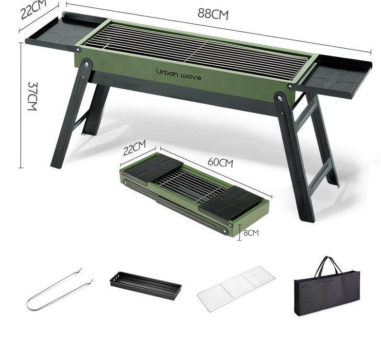 Urban Wave Portable Double-Wing Folding Charcoal BBQ Grill YQ12317