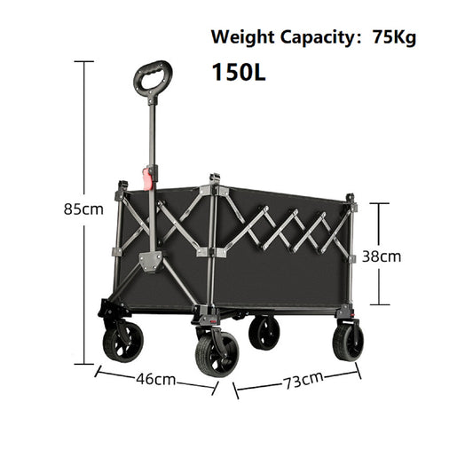 Folding Camping Trolley Heavy Duty Wagon Cart 150L XY1071