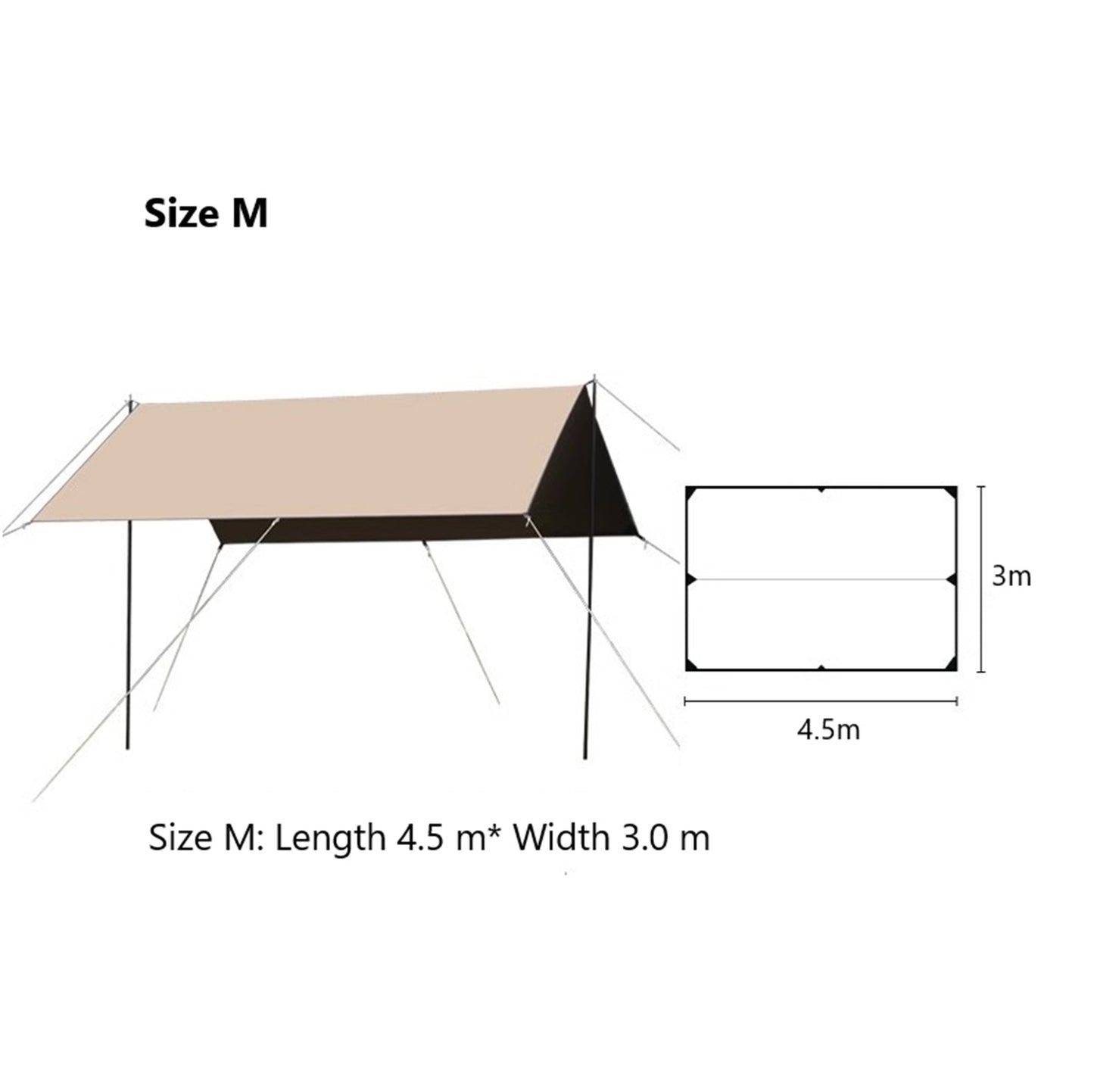 Square Sun Shade Sail – Waterproof Outdoor Canopy for Garden, Patio, and Parties