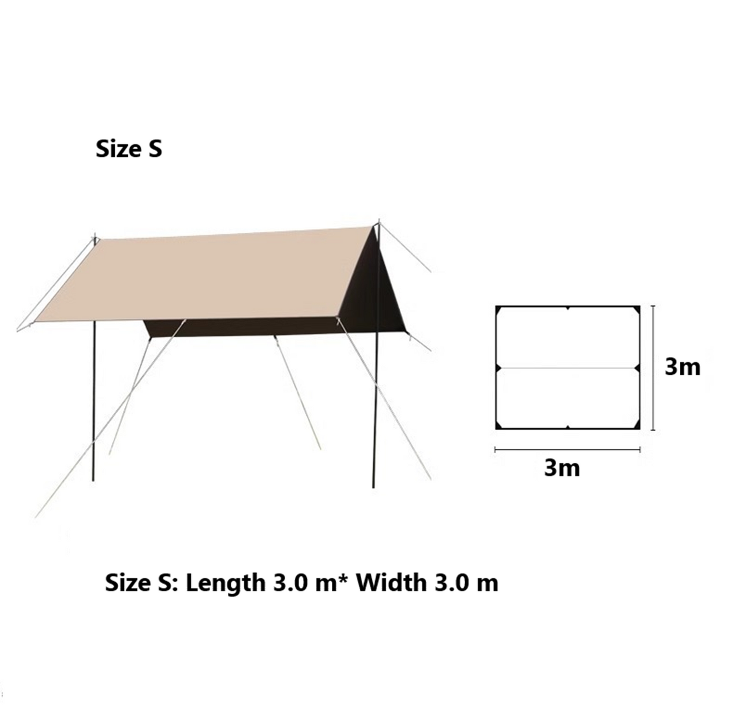 Square Sun Shade Sail – Waterproof Outdoor Canopy for Garden, Patio, and Parties