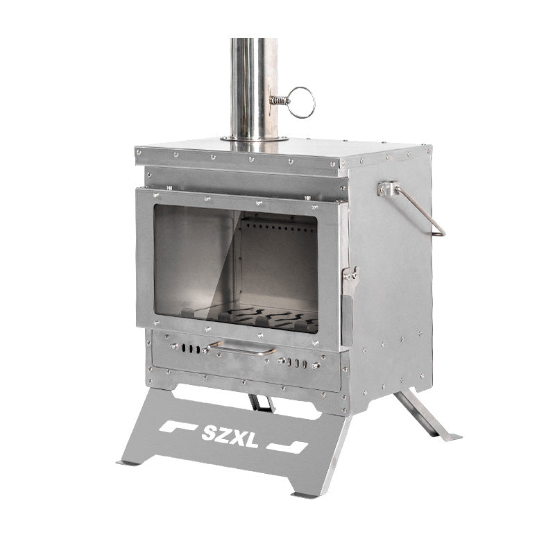 Wood Burning Stove – Outdoor Winter Heating Stove with Fire Viewing Glass