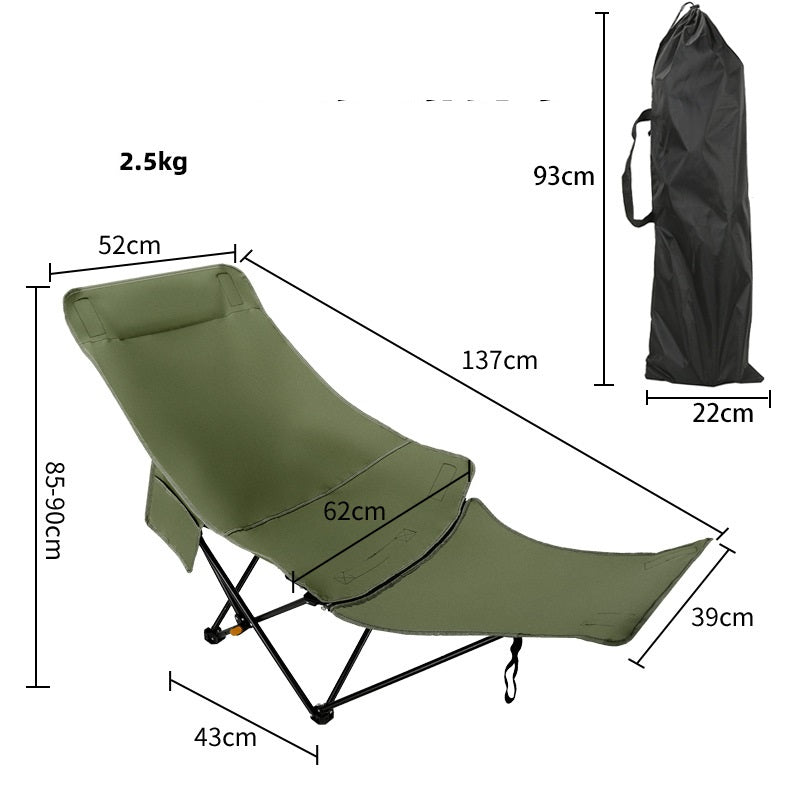Adjustable Folding Chair with Footrest – 3 Recline Positions