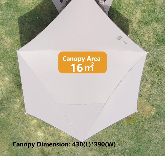 Pop-up Hexagonal Double-Layer Waterproof Tent + Winged Canopy