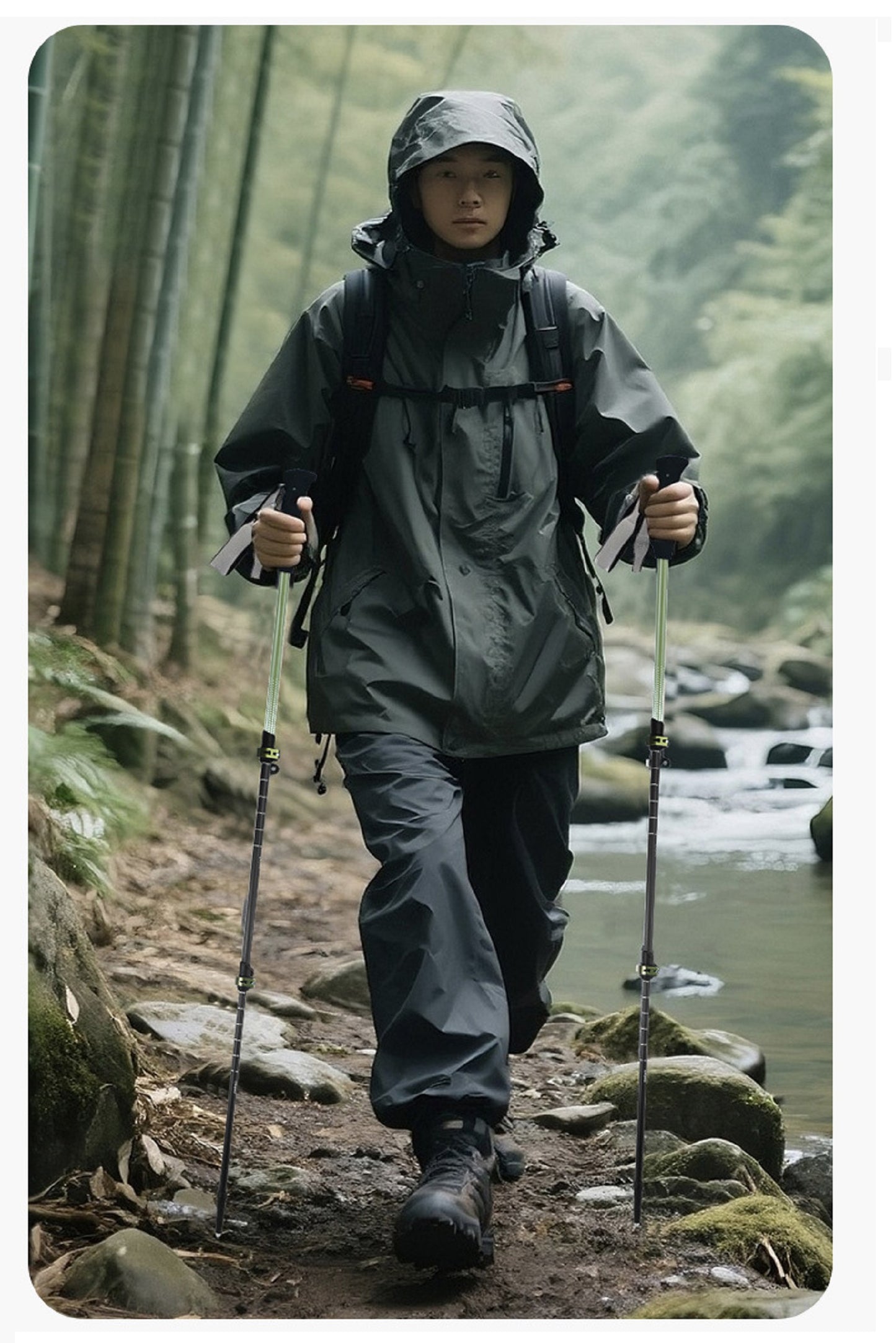 Carbon Fibre Hiking Poles – Ultra-Lightweight 3-Section Adjustable Trekking Poles LBDS11687