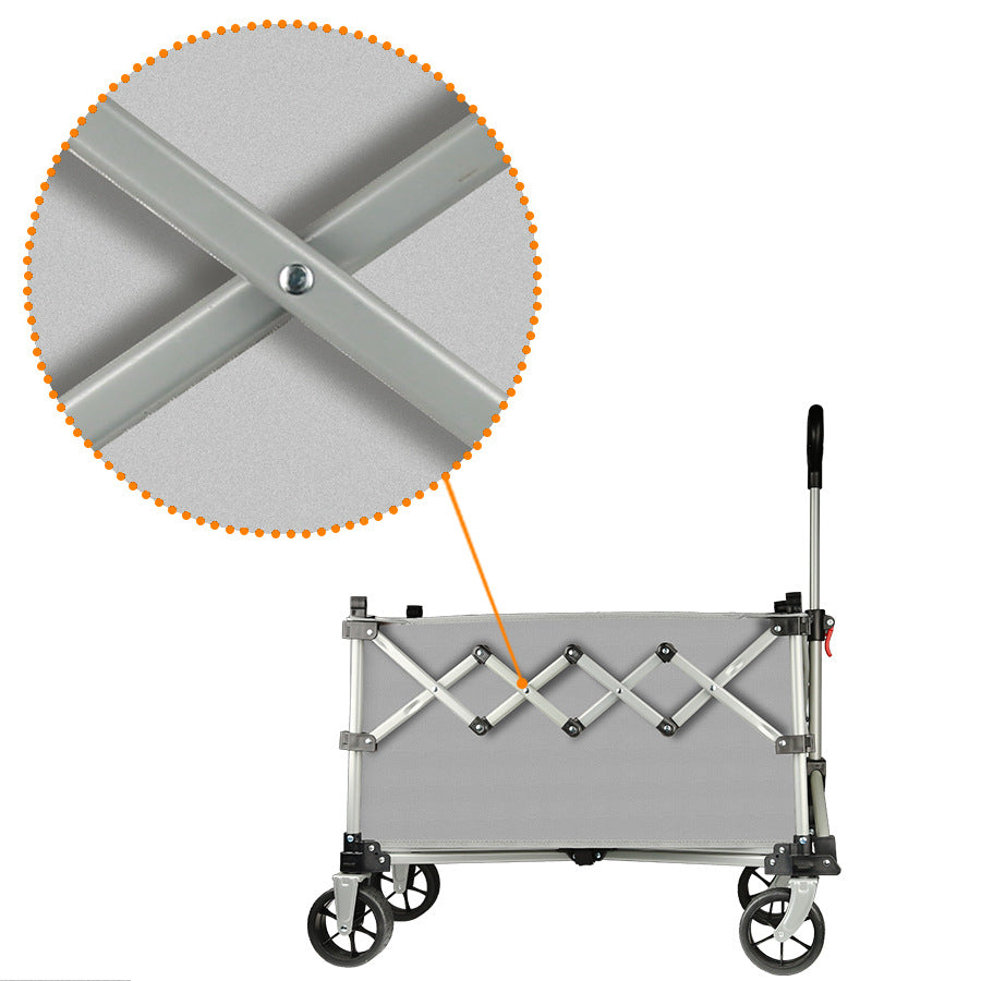 Ecotrek Folding Camping Trolley Heavy Duty Wagon Cart 150L XY3073
