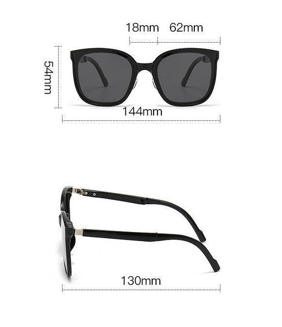 Ecotrek Polarised Folding Square Sunglasses – UV380 Lightweight Travel Shades LX17-21