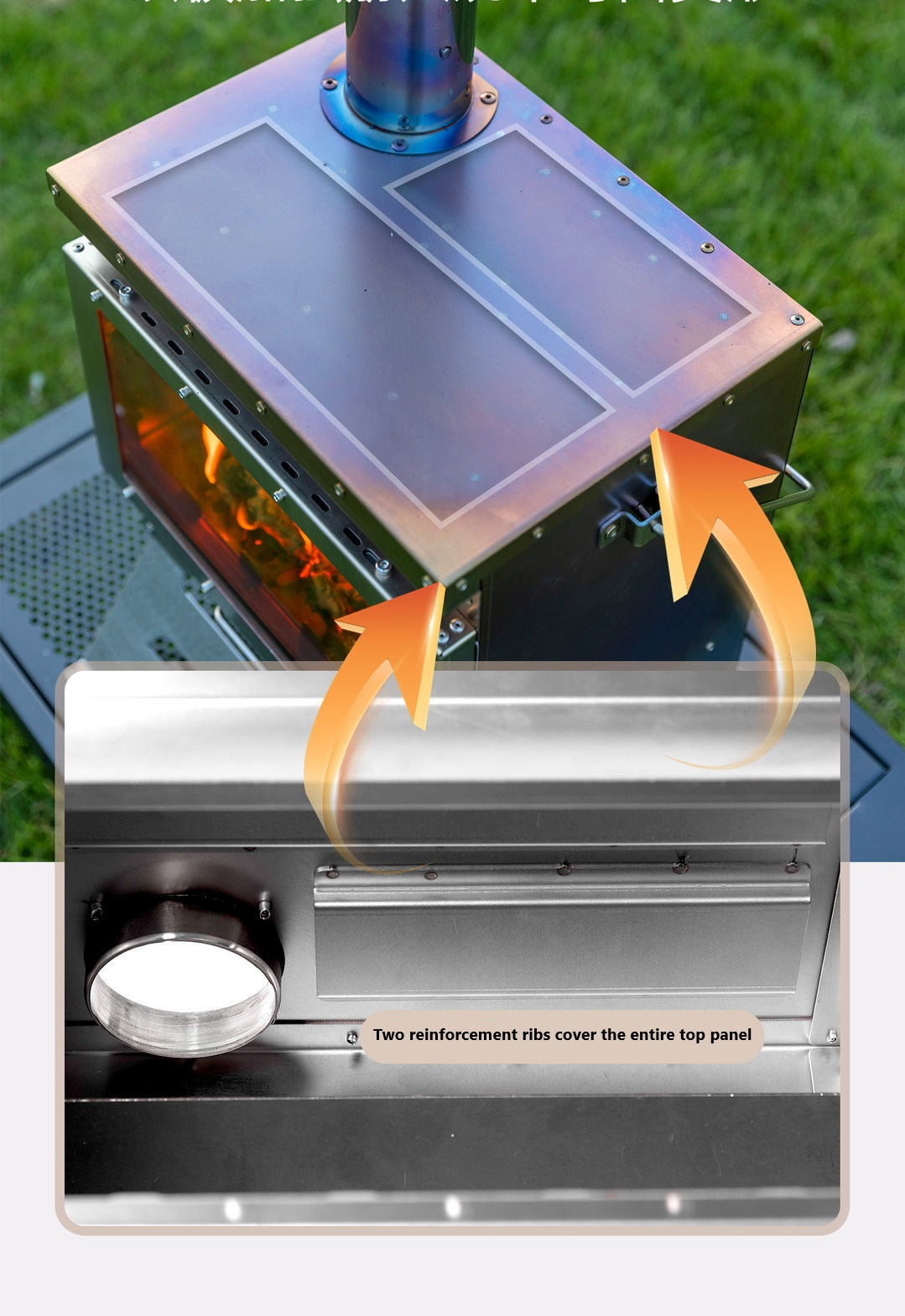 Wood Burning Stove – Outdoor Winter Heating Stove with Fire Viewing Glass