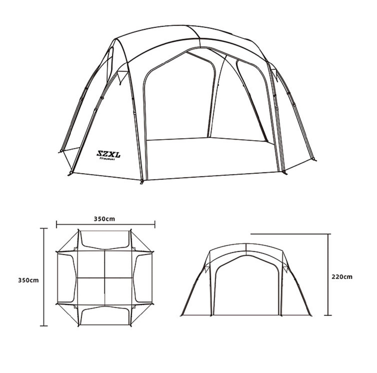 Automatic Dome Canopy & Tent – Includes 4 Side Walls and 1 Groundsheet