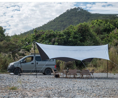 Camping Black-Glue Coating Canopy – Portable Beach & Outdoor Sun Shelter LCF10113