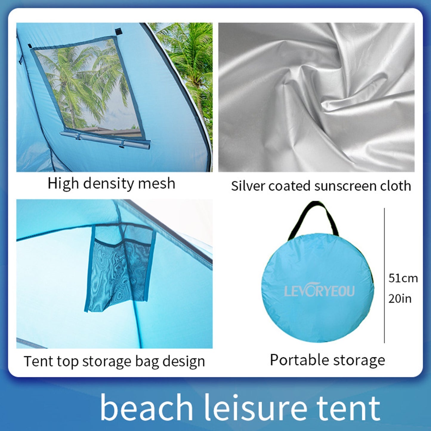 Pop-Up Beach Tent Sun Shelter – Easy Setup & Portable