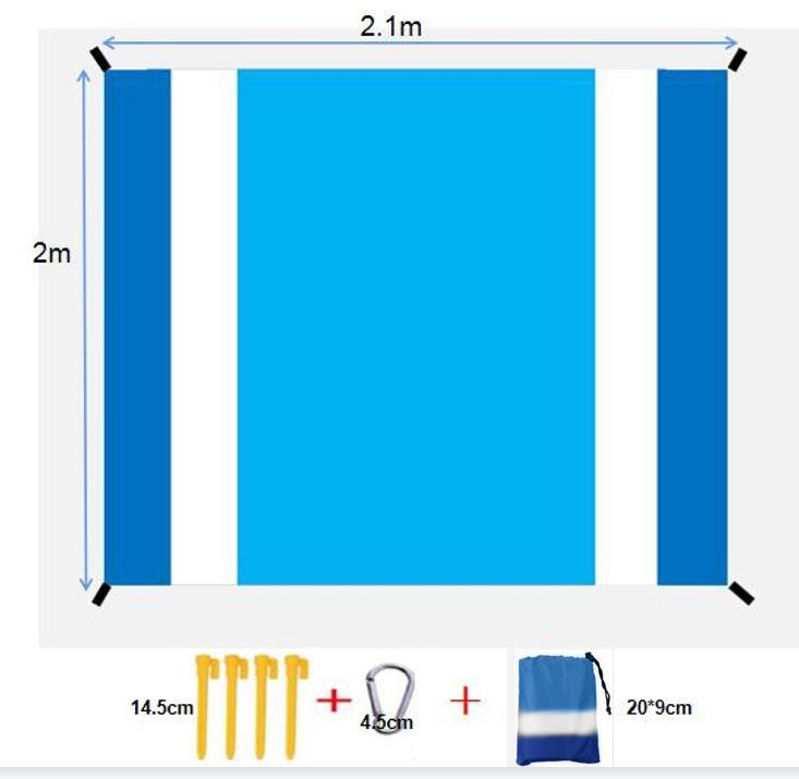 Sandproof & Waterproof Beach Mat – 210x200 cm