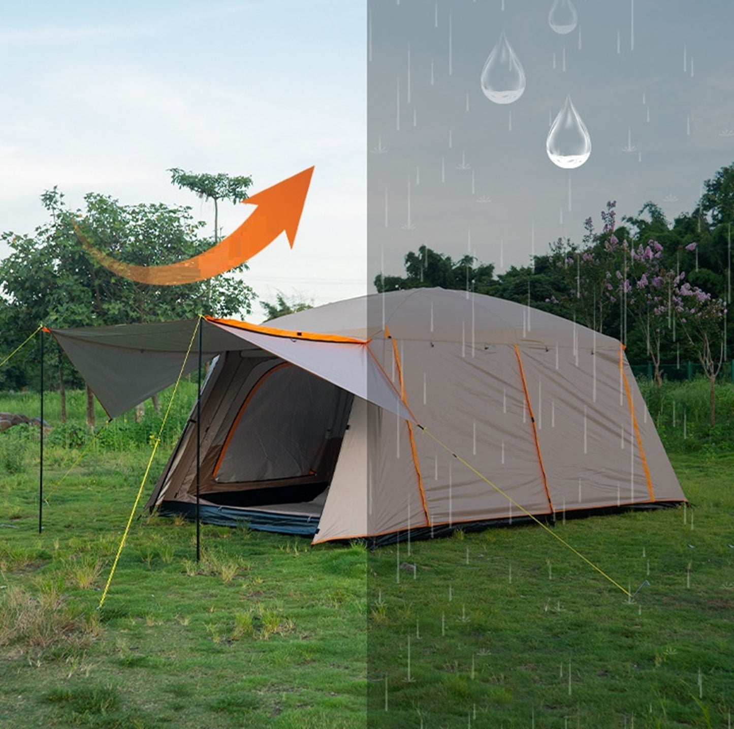 Large Family Tent – Three Rooms, Waterproof