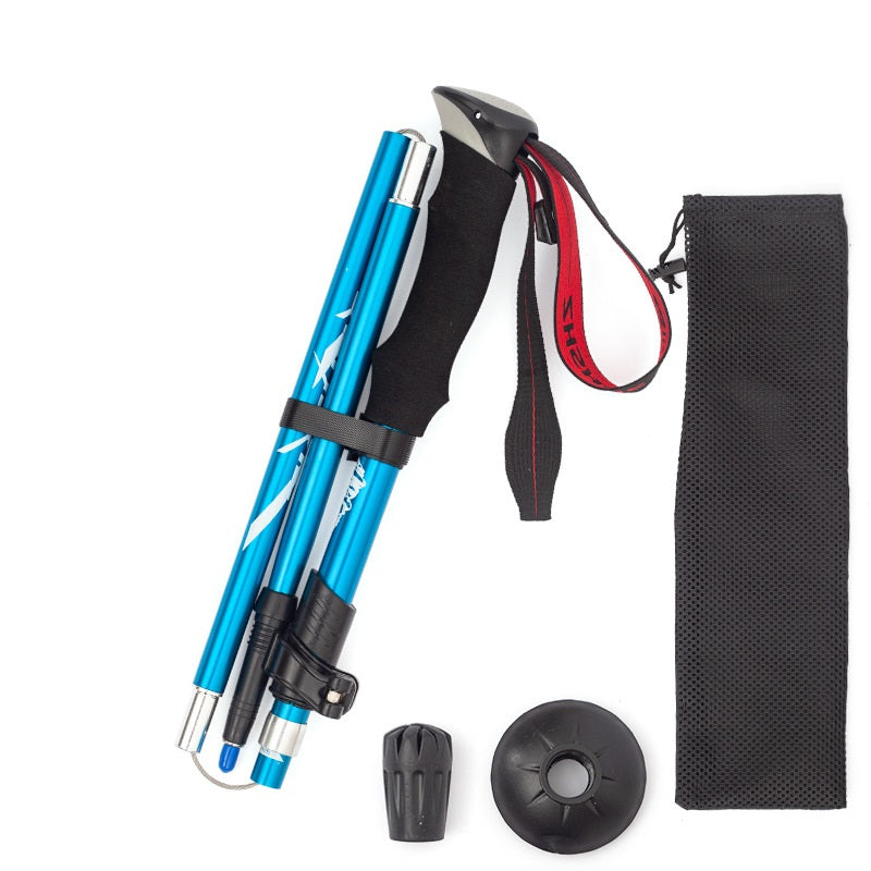 Aluminum Alloy Folding Ultralight Trekking Poles HBXK1011
