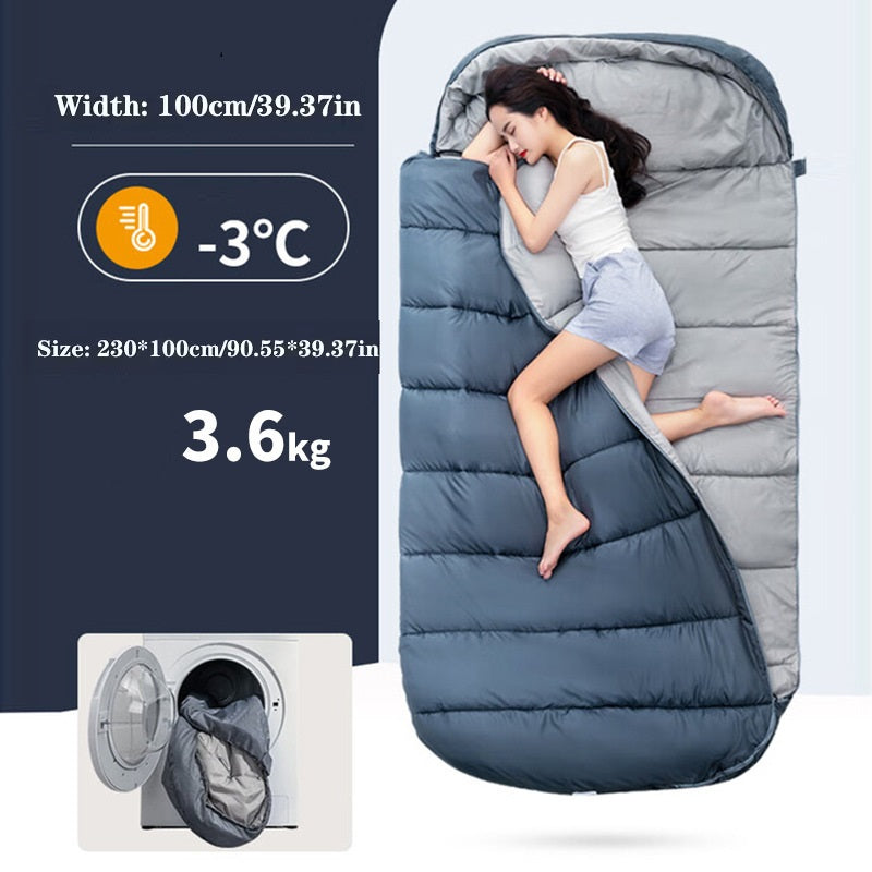 Large Rectangular Sleeping Bag – 230 x 100 cm, Ideal for Camping, Hiking, Picnic & Outdoor Use