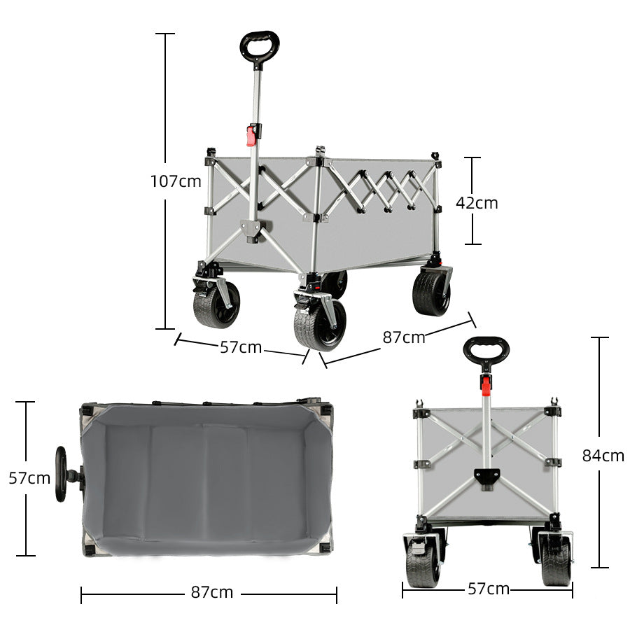 Ecotrek Foldable All-Terrain Wagon Cart 300L Heavy Duty Beach Cart XY3104