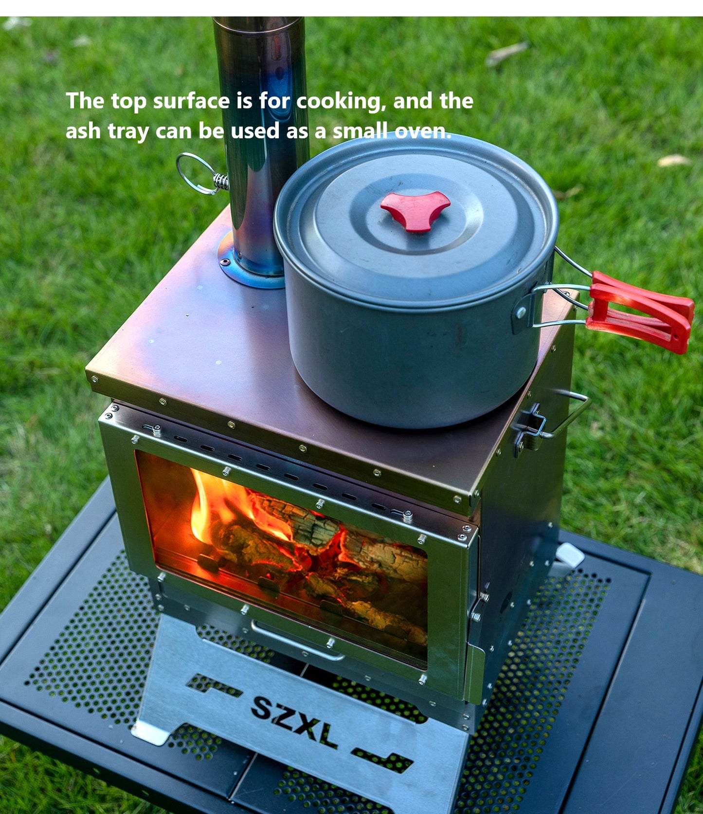 Wood Burning Stove – Outdoor Winter Heating Stove with Fire Viewing Glass