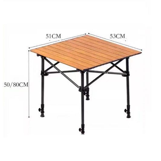 Adjustable Folding Camping Table – Portable Outdoor Table 51cm
