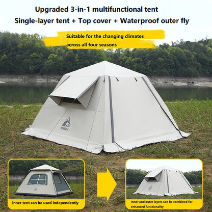 Portable Fully Automatic Waterproof Camping Tent with Canopy for All-Season DYLF97813