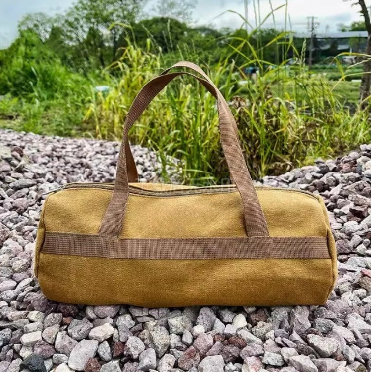 Large Tent Stake & Tool Bag – Canvas Camping Pegs Bag with Zipper HL51606