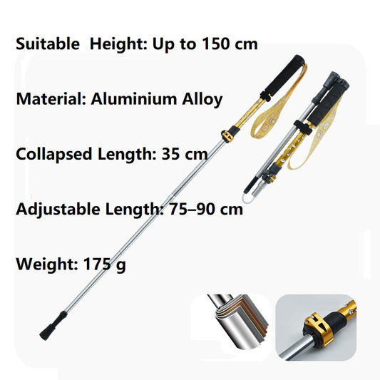 Folding Hiking Trekking Pole – Yellow with Cartoon Dog Pattern LBDS5016