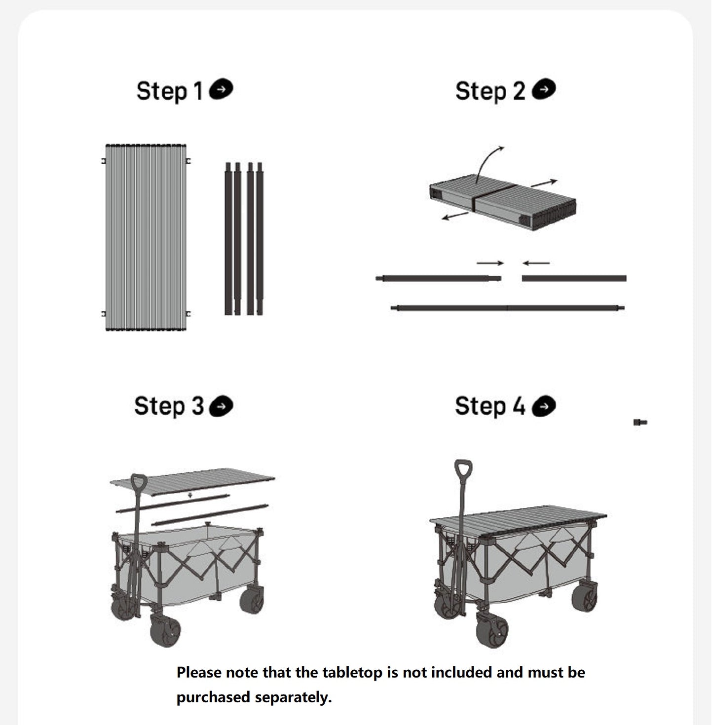 MOBI GARDEN Outdoor Camping trolley - Portable, Four-Way Folding, 200L Capacity Utility Cart MGD5133