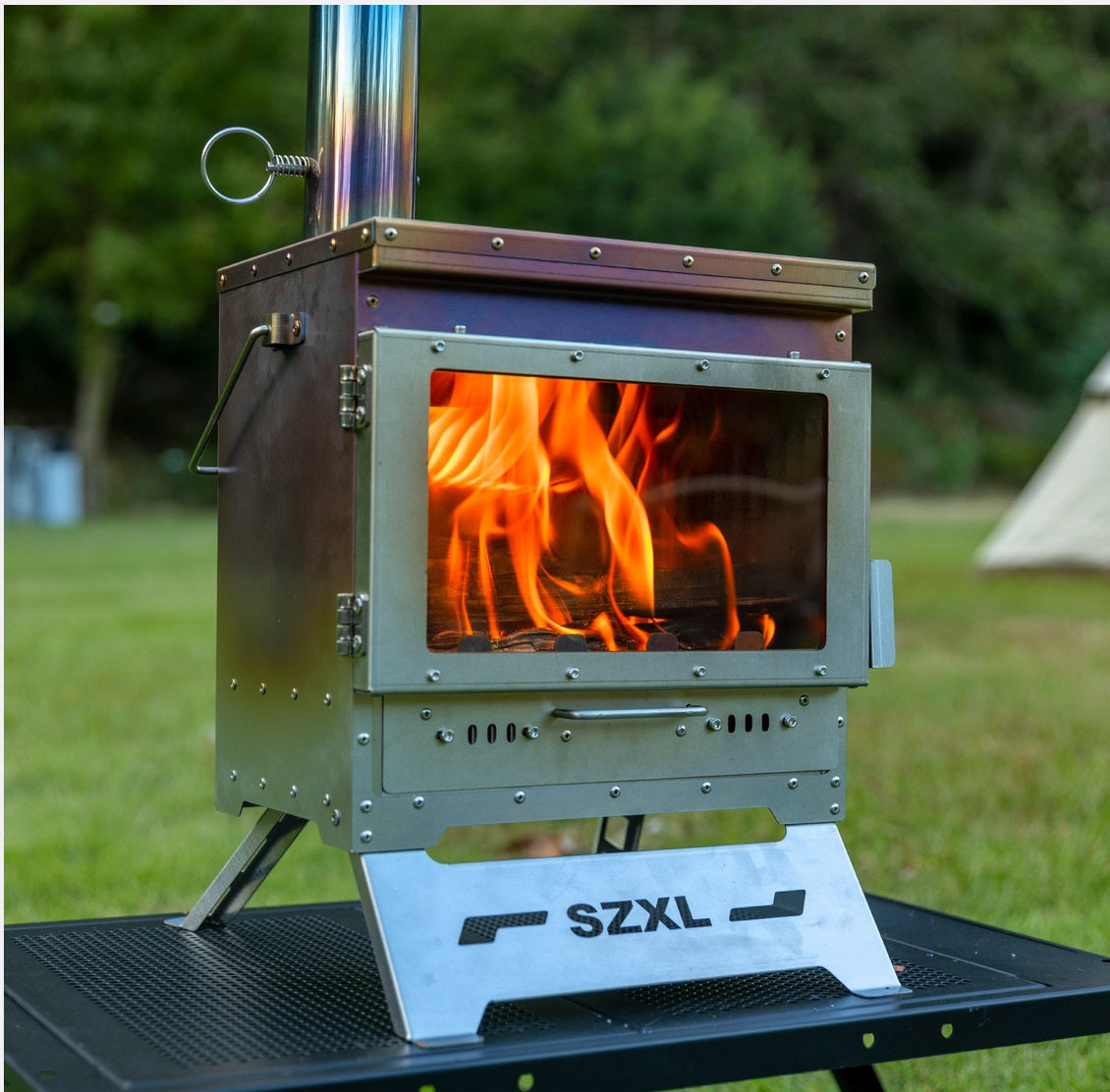 Wood Burning Stove – Outdoor Winter Heating Stove with Fire Viewing Glass