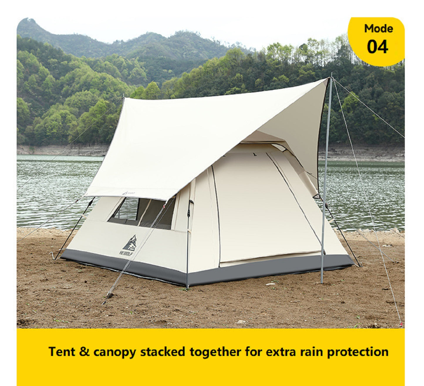 Portable Fully Automatic Waterproof Camping Tent with Canopy for All-Season