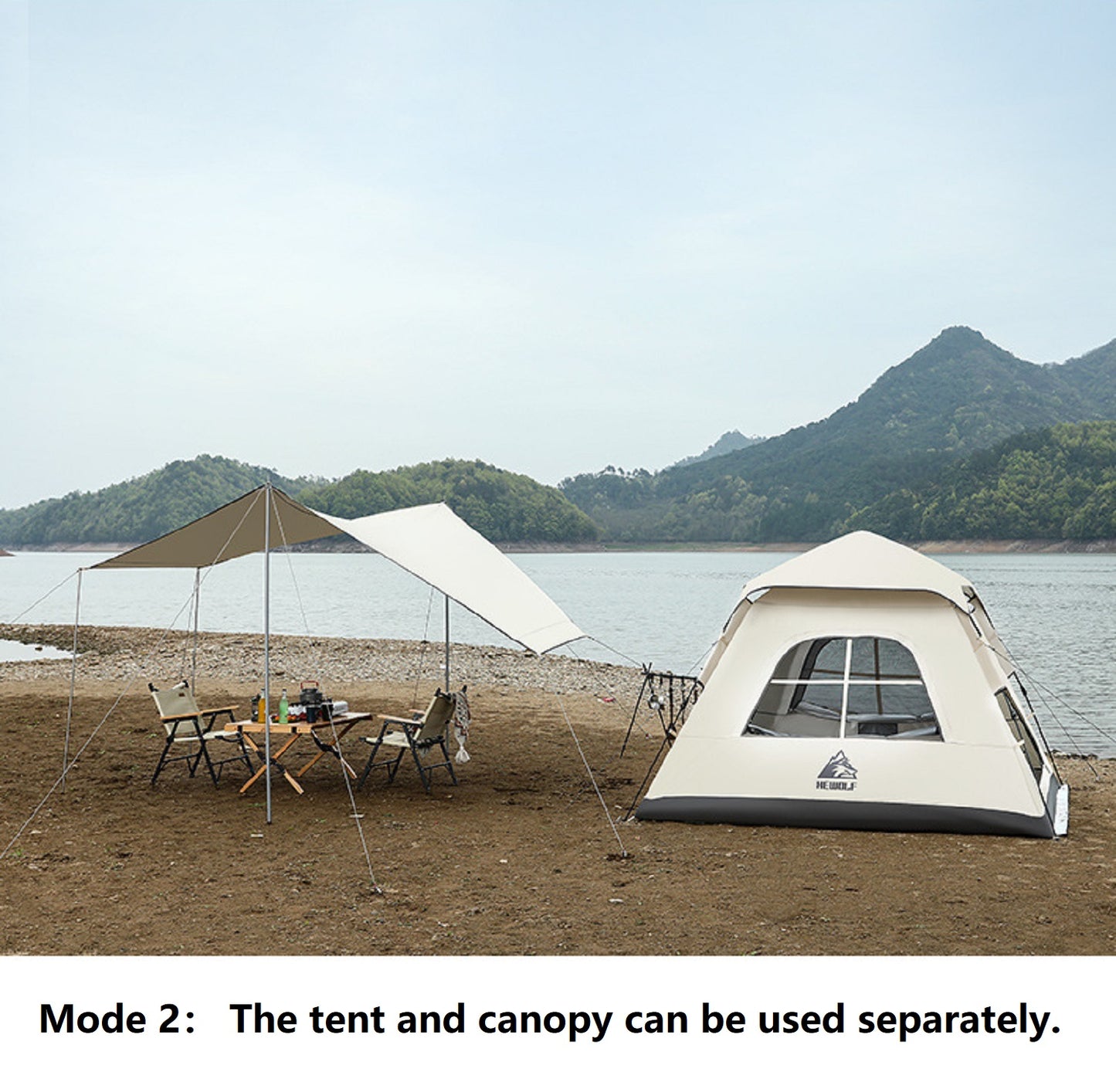 Portable Fully Automatic Waterproof Camping Tent with Canopy for All-Season