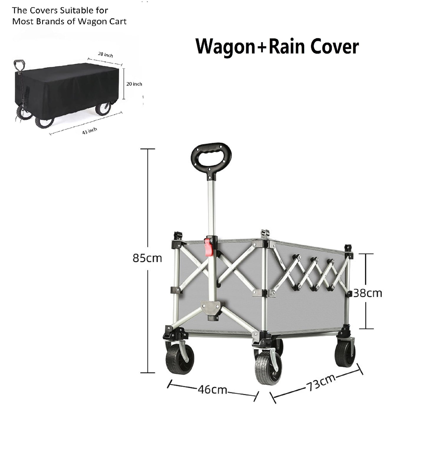 Ecotrek Folding Camping Trolley Heavy Duty Wagon Cart 150L XY3073