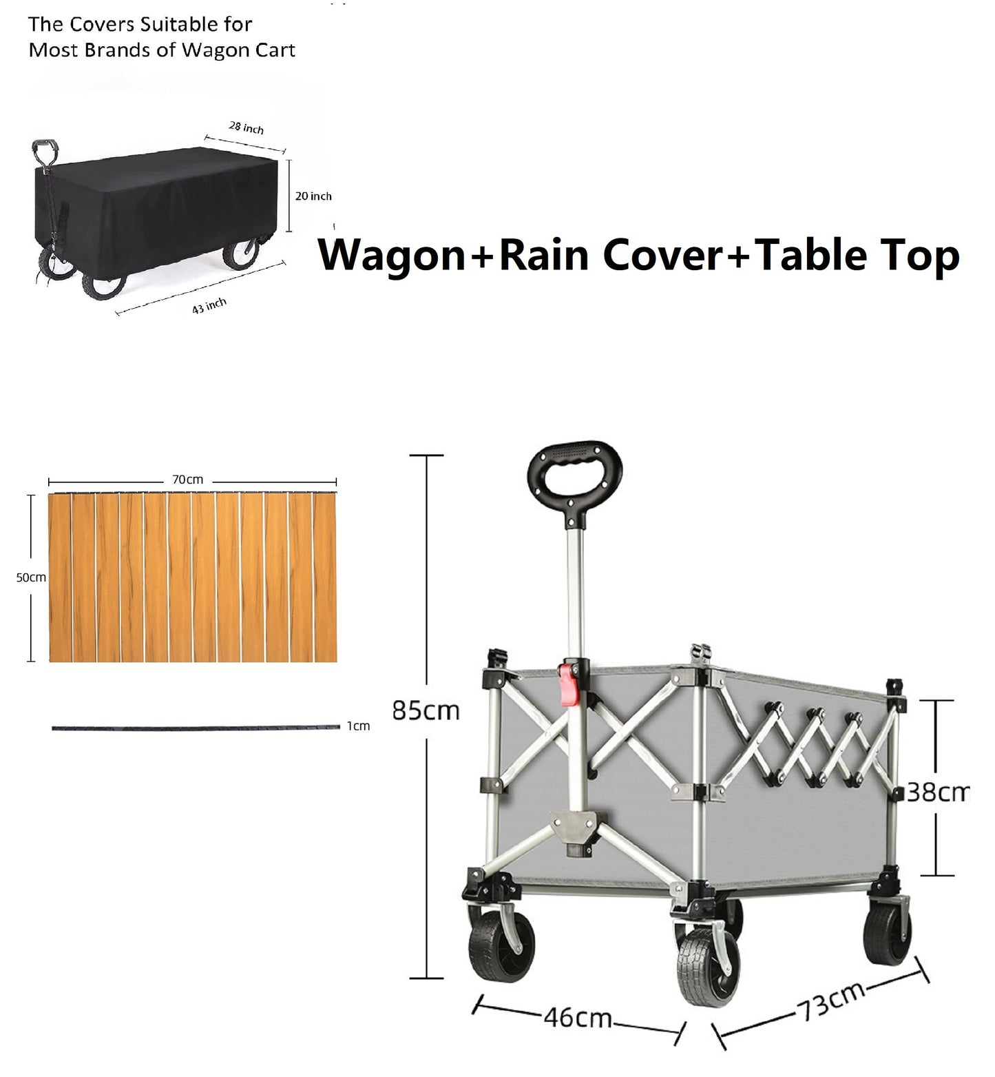 Ecotrek Folding Camping Trolley Heavy Duty Wagon Cart 150L XY3073