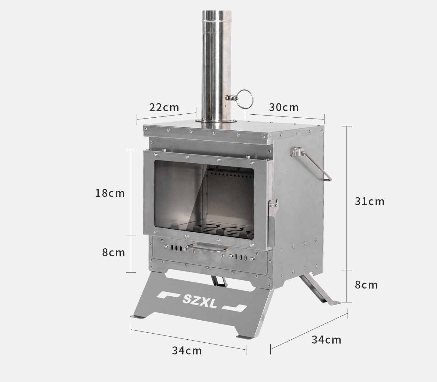 Wood Burning Stove – Outdoor Winter Heating Stove with Fire Viewing Glass