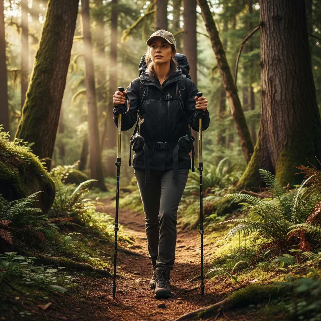 Carbon Fibre Hiking Poles – Ultra-Lightweight 3-Section Adjustable Trekking Poles LBDS11687