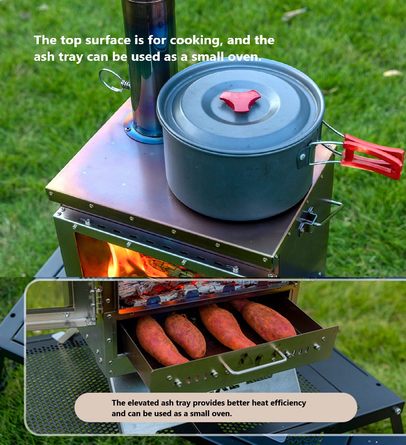 Wood Burning Stove – Outdoor Winter Heating Stove with Fire Viewing Glass