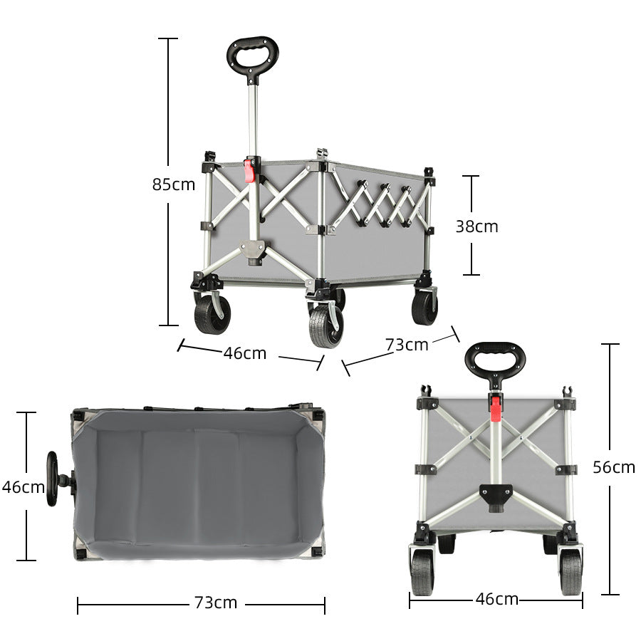 Ecotrek Folding Camping Trolley Heavy Duty Wagon Cart 150L XY3073